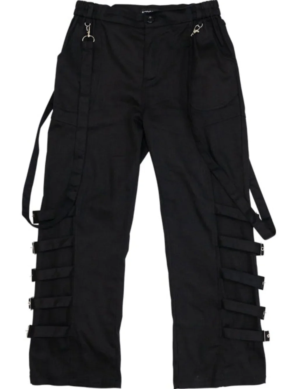 NEW ACDC RAG Punk Revival Multi Side Belt Pants